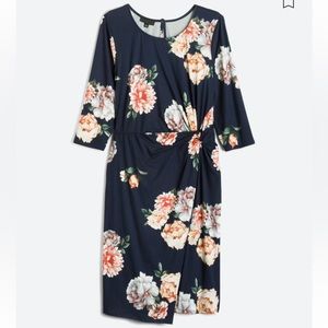 Fortune & Ivy NWT Lennora Knot Detail Knit Dress 3/4 sleeve floral 2X Stitch Fix